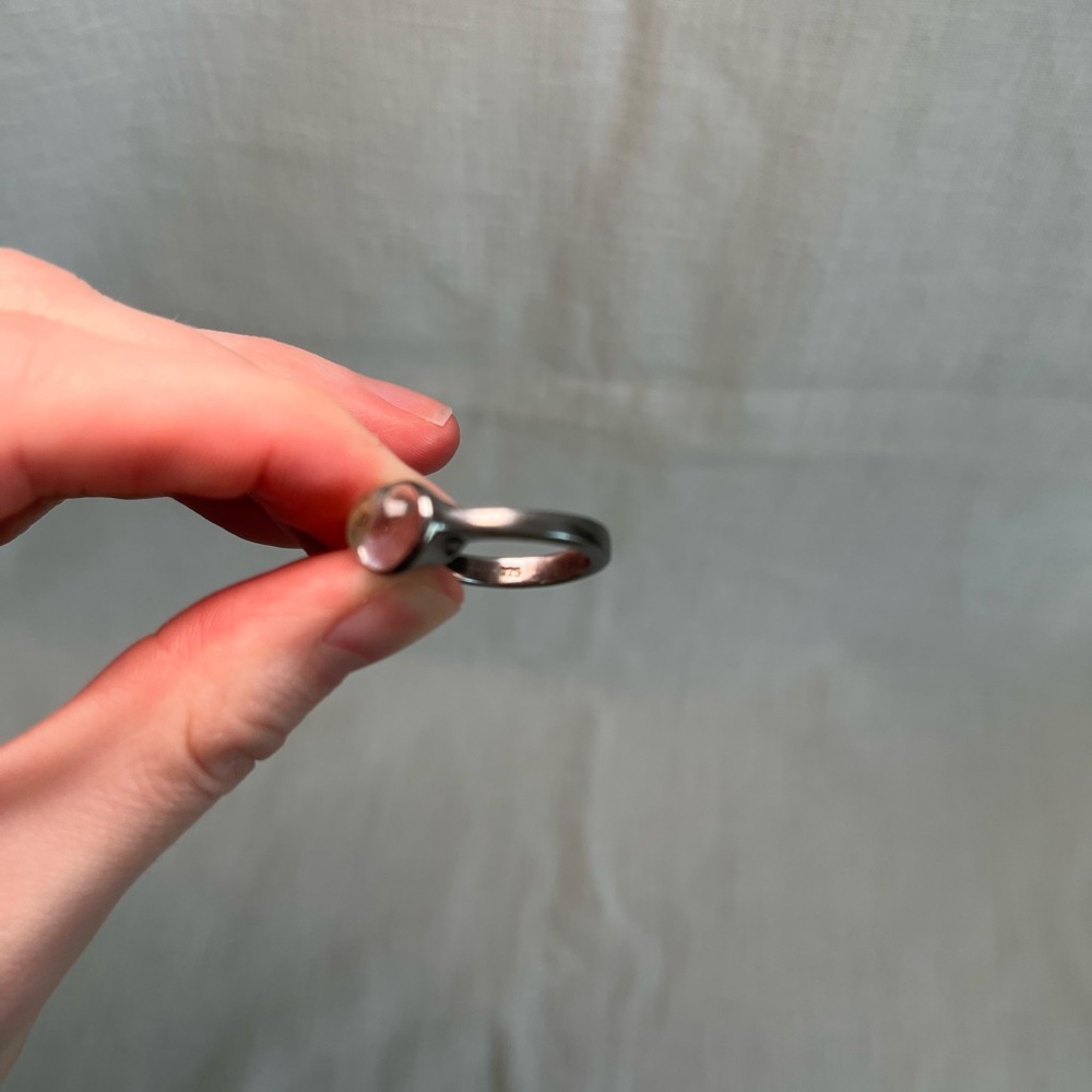 Sterling Silver Clear Quartz Ring Size 6 - Picture 6 of 7
